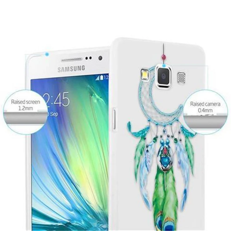 Cadorabo Hülle kompatibel mit Samsung Galaxy A5 2015 mit MOND TRAUMFÄNGER GRÜN- Schutzhülle aus TPU Silikon mit modernem Aufdruck