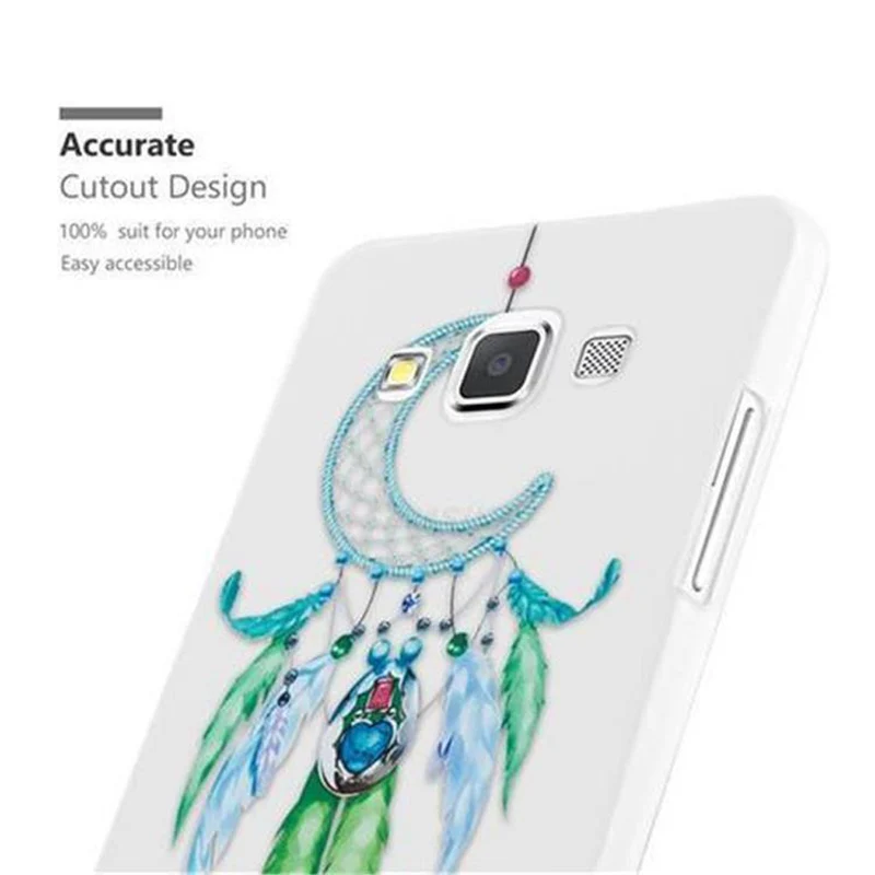 Cadorabo Hülle kompatibel mit Samsung Galaxy A5 2015 mit MOND TRAUMFÄNGER GRÜN- Schutzhülle aus TPU Silikon mit modernem Aufdruck