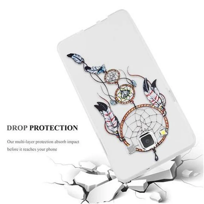 Cadorabo Hülle kompatibel mit Samsung Galaxy A3 2015 mit TRAUMFÄNGER- Schutzhülle aus TPU Silikon mit modernem Aufdruck