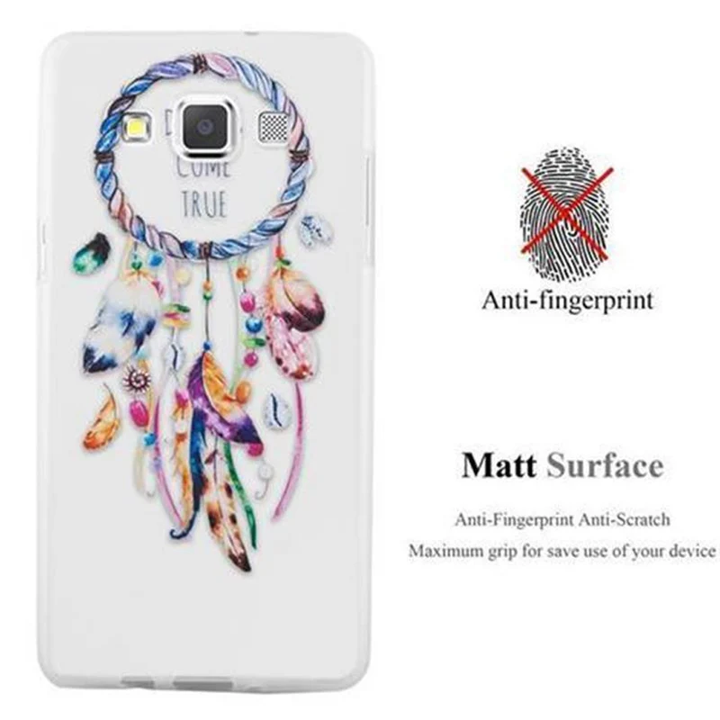 Cadorabo Hülle kompatibel mit Samsung Galaxy A3 2015 mit TRAUMFÄNGER- Schutzhülle aus TPU Silikon mit modernem Aufdruck