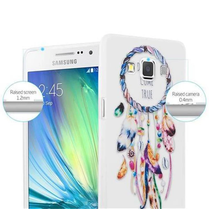 Cadorabo Hülle kompatibel mit Samsung Galaxy A3 2015 mit TRAUMFÄNGER- Schutzhülle aus TPU Silikon mit modernem Aufdruck