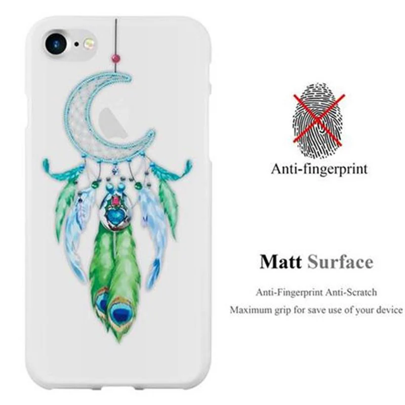 Cadorabo Hülle kompatibel mit Apple iPhone 7 / 7S / 8 / SE 2020 mit MOND TRAUMFÄNGER GRÜN- Schutzhülle aus TPU Silikon mit modernem Aufdruck