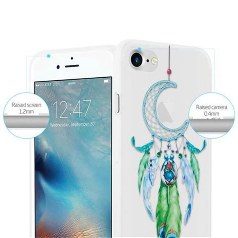 Cadorabo Hülle kompatibel mit Apple iPhone 7 / 7S / 8 / SE 2020 mit MOND TRAUMFÄNGER GRÜN- Schutzhülle aus TPU Silikon mit modernem Aufdruck