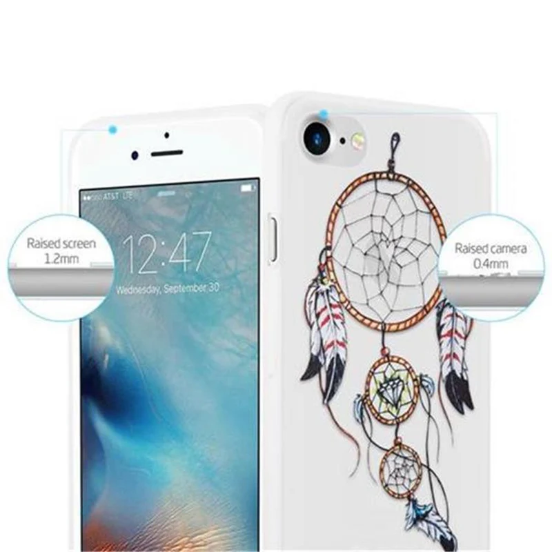 Cadorabo Hülle kompatibel mit Apple iPhone 7 / 7S / 8 / SE 2020 mit MOND TRAUMFÄNGER GRÜN- Schutzhülle aus TPU Silikon mit modernem Aufdruck