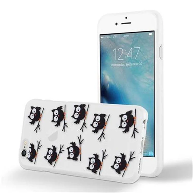 Cadorabo Hülle kompatibel mit Apple iPhone 6 / 6S mit MOND TRAUMFÄNGER GRÜN- Schutzhülle aus TPU Silikon mit modernem Aufdruck