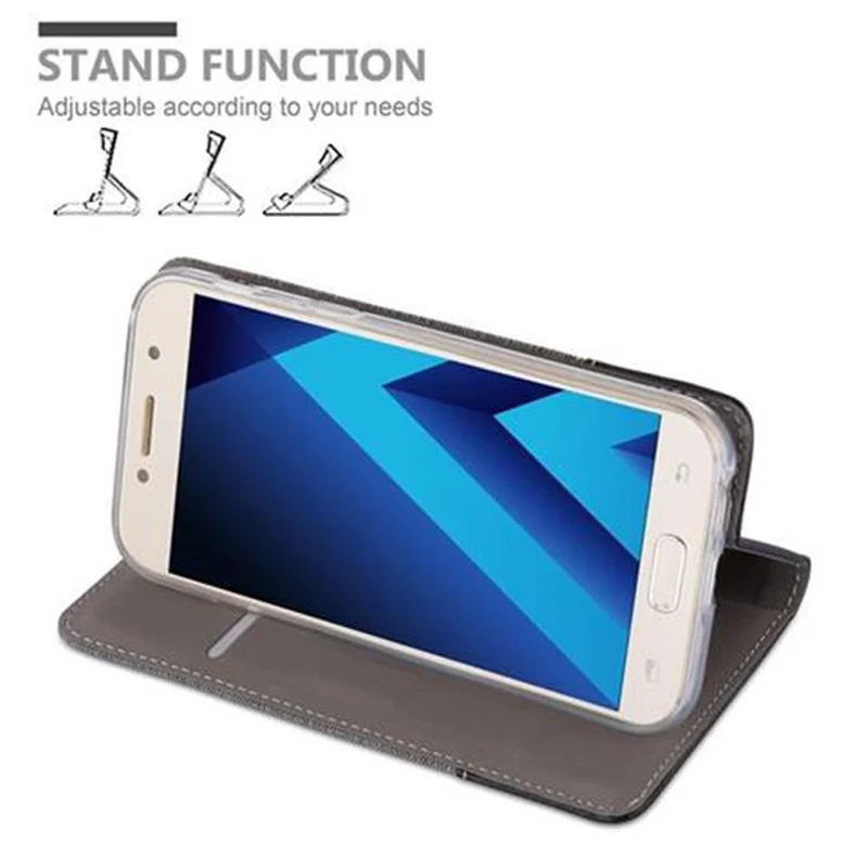 Cadorabo Hülle kompatibel mit Samsung Galaxy A5 2017 Schutzhülle mit Magnetverschluss, Standfunktion und Kartenfach