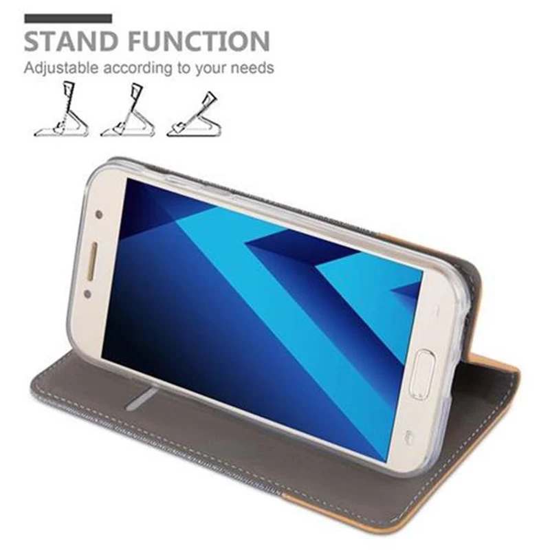 Cadorabo Hülle kompatibel mit Samsung Galaxy A5 2017 Schutzhülle mit Magnetverschluss, Standfunktion und Kartenfach