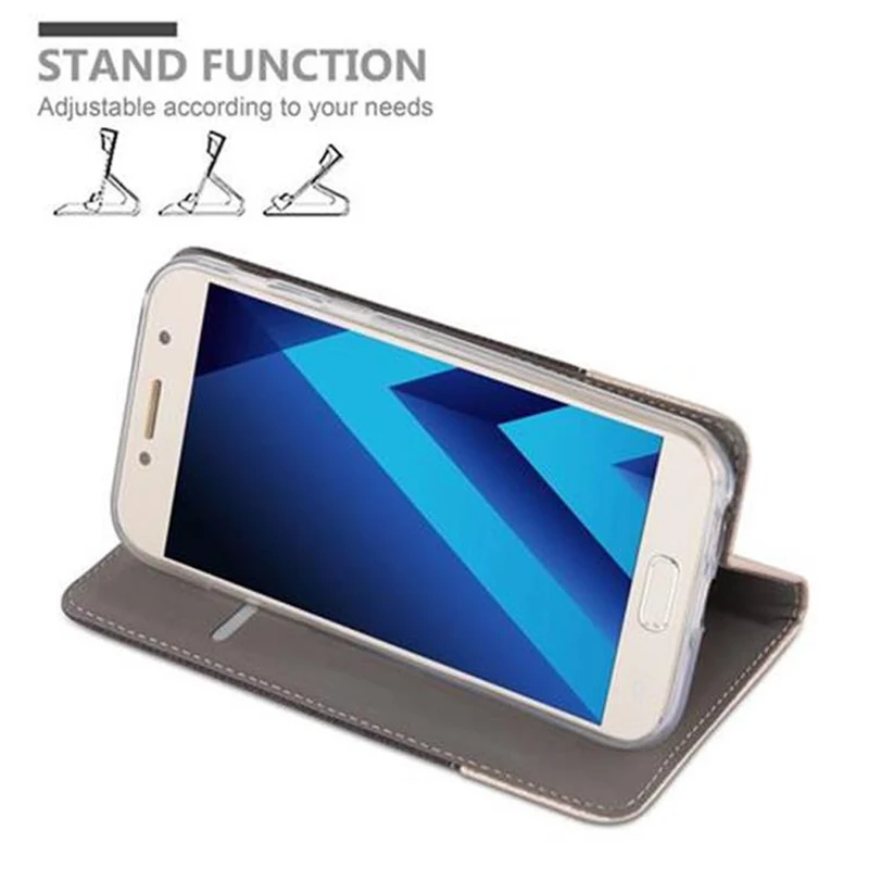 Cadorabo Hülle kompatibel mit Samsung Galaxy A5 2017 Schutzhülle mit Magnetverschluss, Standfunktion und Kartenfach