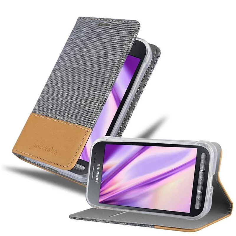 Cadorabo Hülle kompatibel mit Samsung Galaxy XCover 3 Schutzhülle mit Magnetverschluss, Standfunktion und Kartenfach