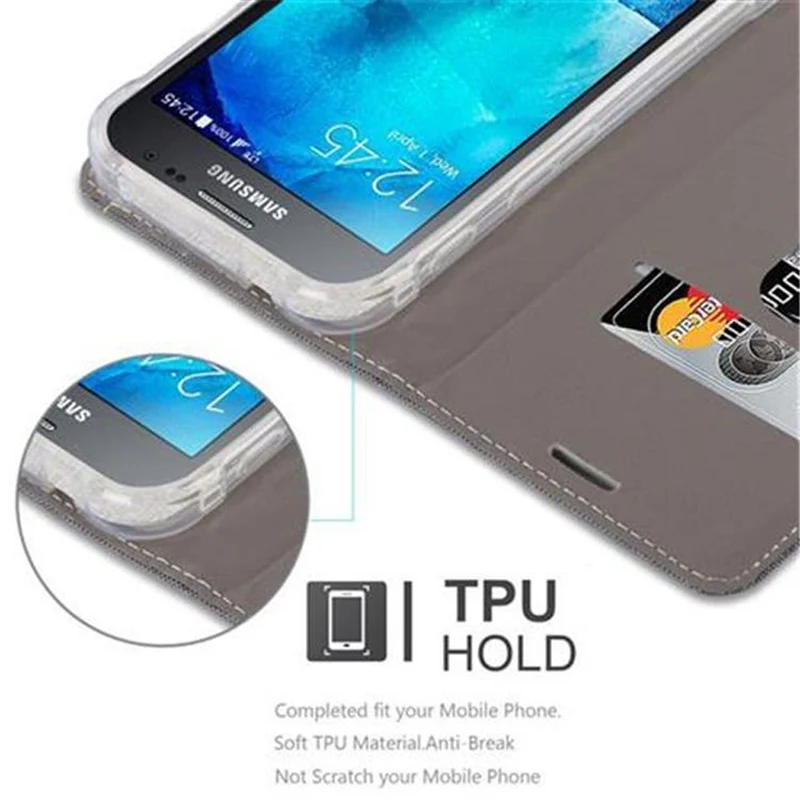 Cadorabo Hülle kompatibel mit Samsung Galaxy XCover 3 Schutzhülle mit Magnetverschluss, Standfunktion und Kartenfach