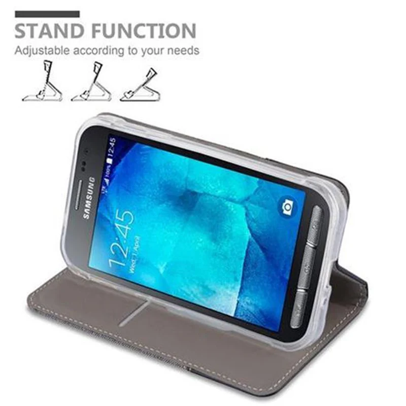 Cadorabo Hülle kompatibel mit Samsung Galaxy XCover 3 Schutzhülle mit Magnetverschluss, Standfunktion und Kartenfach