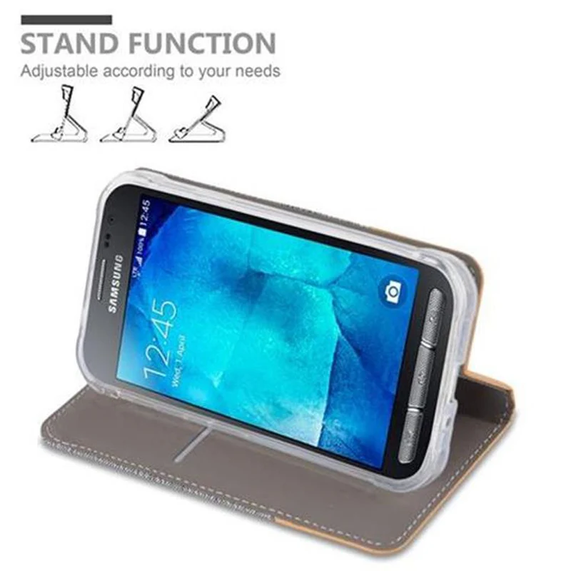 Cadorabo Hülle kompatibel mit Samsung Galaxy XCover 3 Schutzhülle mit Magnetverschluss, Standfunktion und Kartenfach