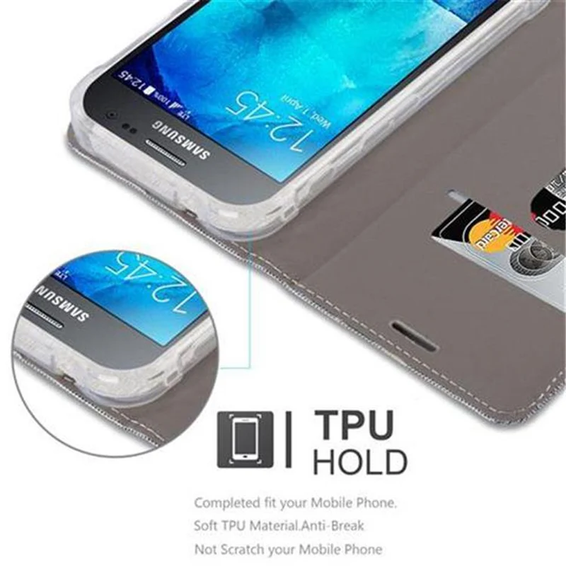 Cadorabo Hülle kompatibel mit Samsung Galaxy XCover 3 Schutzhülle mit Magnetverschluss, Standfunktion und Kartenfach