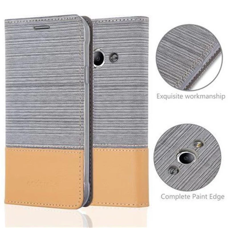 Cadorabo Hülle kompatibel mit Samsung Galaxy XCover 3 Schutzhülle mit Magnetverschluss, Standfunktion und Kartenfach
