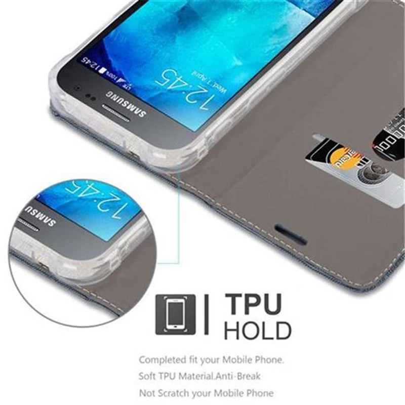 Cadorabo Hülle kompatibel mit Samsung Galaxy XCover 3 Schutzhülle mit Magnetverschluss, Standfunktion und Kartenfach