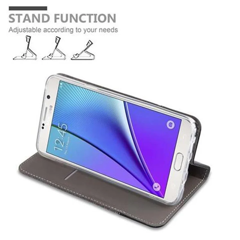 Cadorabo Hülle kompatibel mit Samsung Galaxy NOTE 5 Schutzhülle mit Magnetverschluss, Standfunktion und Kartenfach