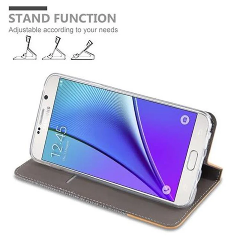 Cadorabo Hülle kompatibel mit Samsung Galaxy NOTE 5 Schutzhülle mit Magnetverschluss, Standfunktion und Kartenfach