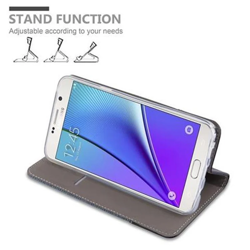Cadorabo Hülle kompatibel mit Samsung Galaxy NOTE 5 Schutzhülle mit Magnetverschluss, Standfunktion und Kartenfach