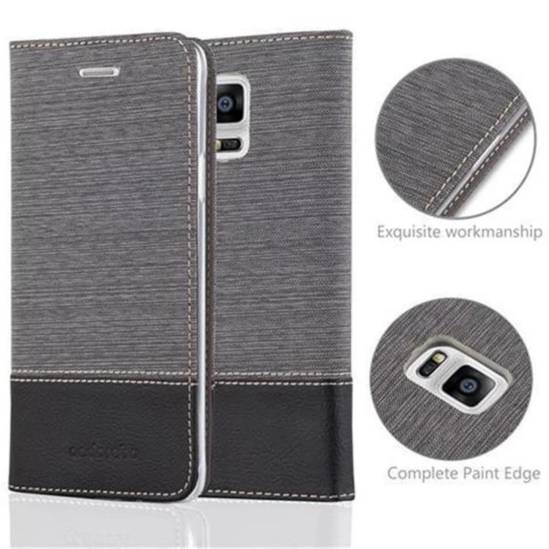 Cadorabo Hülle kompatibel mit Samsung Galaxy NOTE 4 Schutzhülle mit Magnetverschluss, Standfunktion und Kartenfach