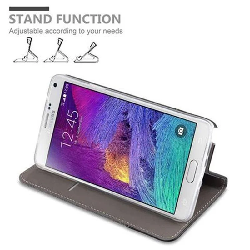 Cadorabo Hülle kompatibel mit Samsung Galaxy NOTE 4 Schutzhülle mit Magnetverschluss, Standfunktion und Kartenfach