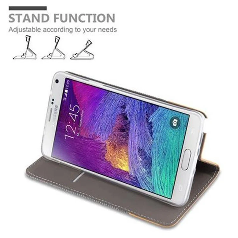 Cadorabo Hülle kompatibel mit Samsung Galaxy NOTE 4 Schutzhülle mit Magnetverschluss, Standfunktion und Kartenfach