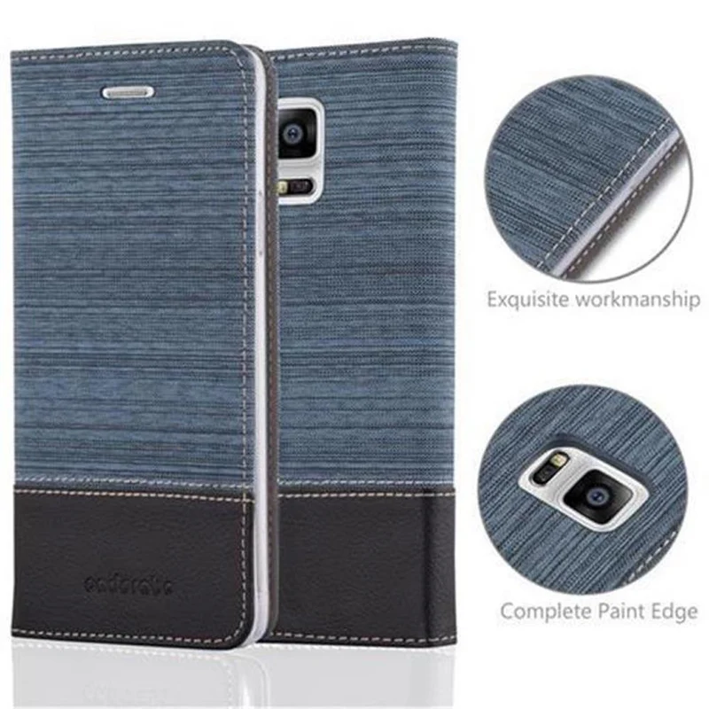 Cadorabo Hülle kompatibel mit Samsung Galaxy NOTE 4 Schutzhülle mit Magnetverschluss, Standfunktion und Kartenfach