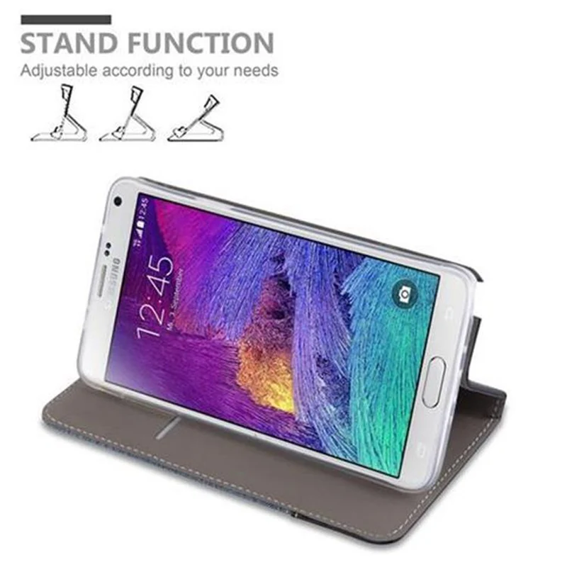 Cadorabo Hülle kompatibel mit Samsung Galaxy NOTE 4 Schutzhülle mit Magnetverschluss, Standfunktion und Kartenfach