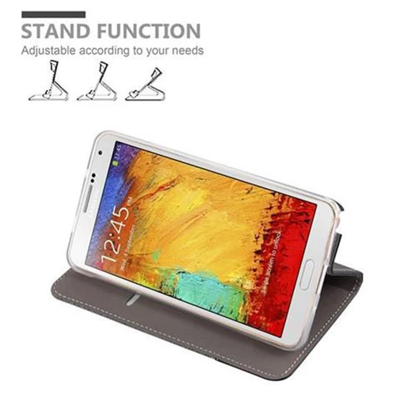 Cadorabo Hülle kompatibel mit Samsung Galaxy NOTE 3 Schutzhülle mit Magnetverschluss, Standfunktion und Kartenfach