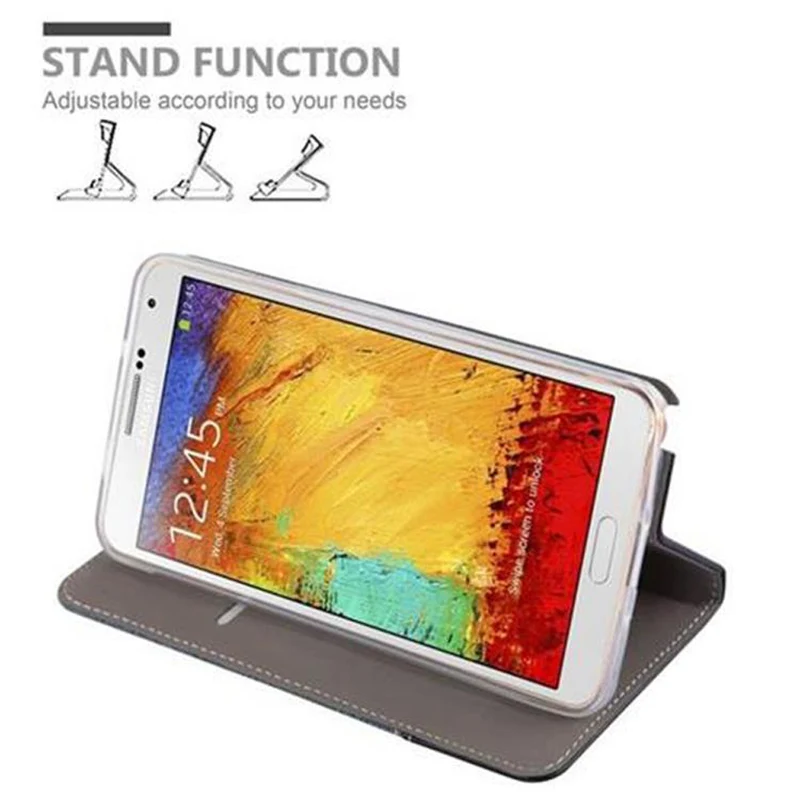 Cadorabo Hülle kompatibel mit Samsung Galaxy NOTE 3 Schutzhülle mit Magnetverschluss, Standfunktion und Kartenfach