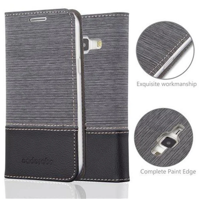 Cadorabo Hülle kompatibel mit Samsung Galaxy J1 2015 Schutzhülle mit Magnetverschluss, Standfunktion und Kartenfach