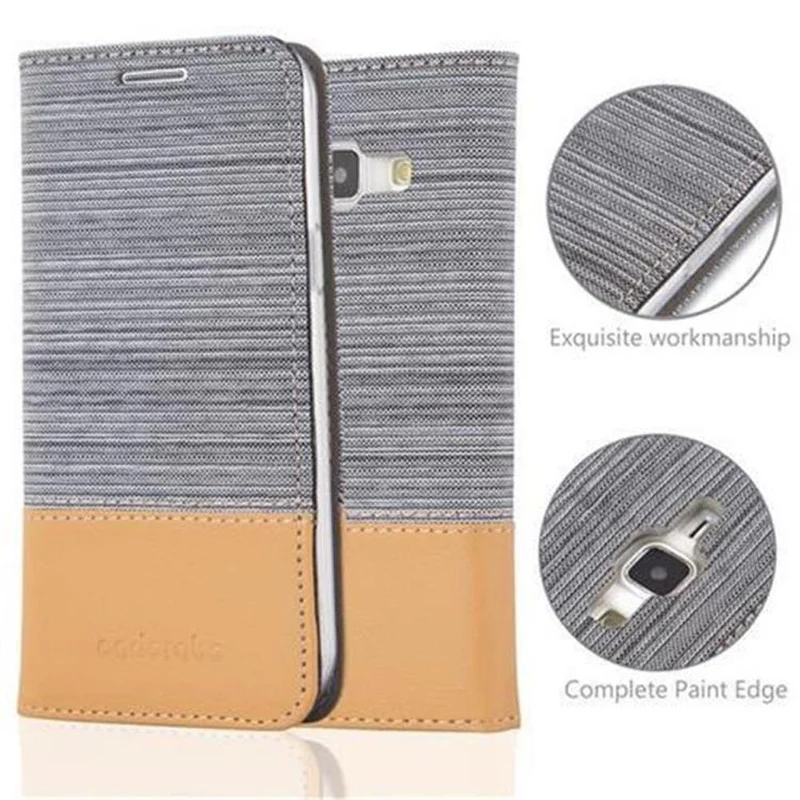 Cadorabo Hülle kompatibel mit Samsung Galaxy J1 2015 Schutzhülle mit Magnetverschluss, Standfunktion und Kartenfach
