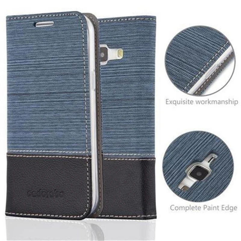 Cadorabo Hülle kompatibel mit Samsung Galaxy J1 2015 Schutzhülle mit Magnetverschluss, Standfunktion und Kartenfach