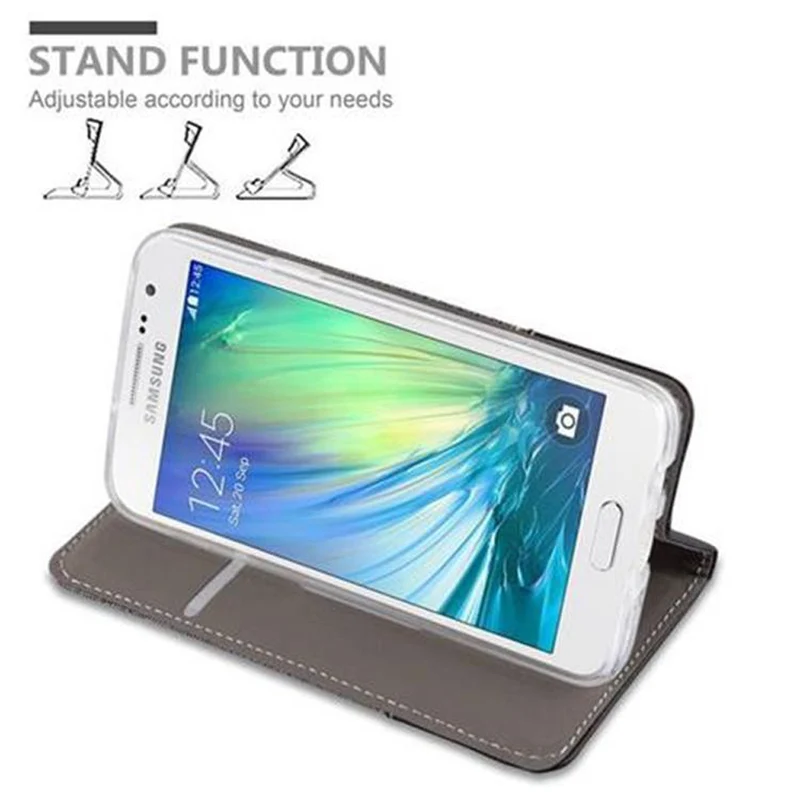 Cadorabo Hülle kompatibel mit Samsung Galaxy A3 2015 Schutzhülle mit Magnetverschluss, Standfunktion und Kartenfach