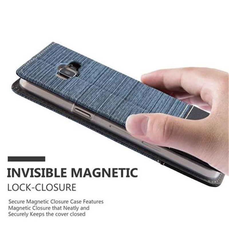 Cadorabo Hülle kompatibel mit Samsung Galaxy A3 2015 Schutzhülle mit Magnetverschluss, Standfunktion und Kartenfach
