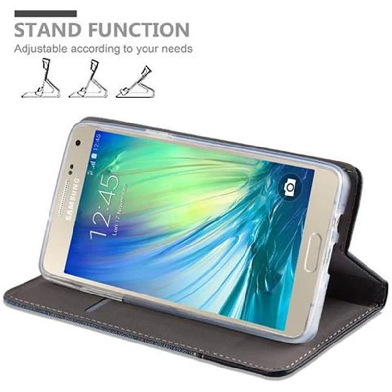 Cadorabo Hülle kompatibel mit Samsung Galaxy A3 2015 Schutzhülle mit Magnetverschluss, Standfunktion und Kartenfach