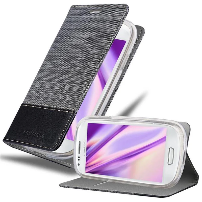 Cadorabo Hülle kompatibel mit Samsung Galaxy S3 MINI Schutzhülle mit Magnetverschluss, Standfunktion und Kartenfach