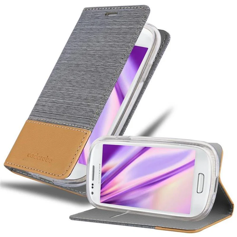 Cadorabo Hülle kompatibel mit Samsung Galaxy S3 MINI Schutzhülle mit Magnetverschluss, Standfunktion und Kartenfach