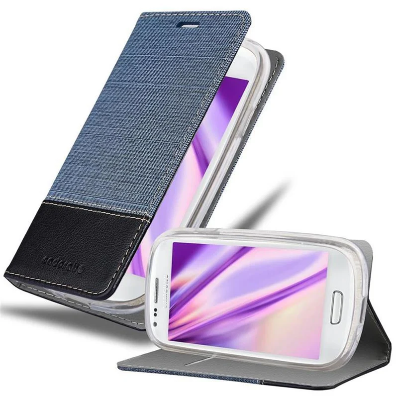 Cadorabo Hülle kompatibel mit Samsung Galaxy S3 MINI Schutzhülle mit Magnetverschluss, Standfunktion und Kartenfach