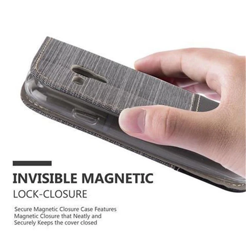 Cadorabo Hülle kompatibel mit Samsung Galaxy S3 MINI Schutzhülle mit Magnetverschluss, Standfunktion und Kartenfach