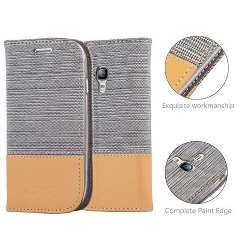 Cadorabo Hülle kompatibel mit Samsung Galaxy S3 MINI Schutzhülle mit Magnetverschluss, Standfunktion und Kartenfach