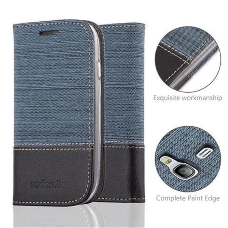 Cadorabo Hülle kompatibel mit Samsung Galaxy S3 MINI Schutzhülle mit Magnetverschluss, Standfunktion und Kartenfach