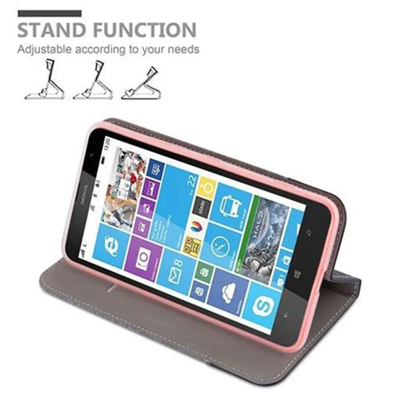 Cadorabo Hülle kompatibel mit Nokia Lumia 1320 Schutzhülle mit Magnetverschluss, Standfunktion und Kartenfach