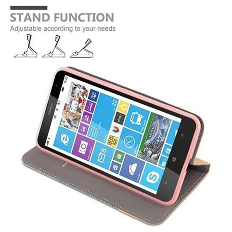 Cadorabo Hülle kompatibel mit Nokia Lumia 1320 Schutzhülle mit Magnetverschluss, Standfunktion und Kartenfach