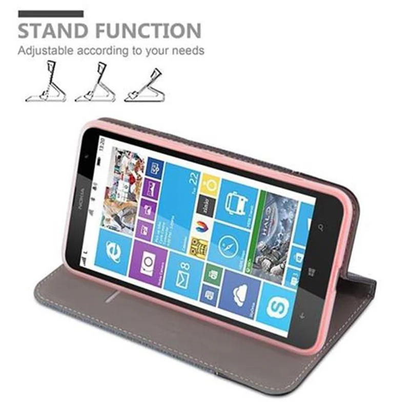 Cadorabo Hülle kompatibel mit Nokia Lumia 1320 Schutzhülle mit Magnetverschluss, Standfunktion und Kartenfach