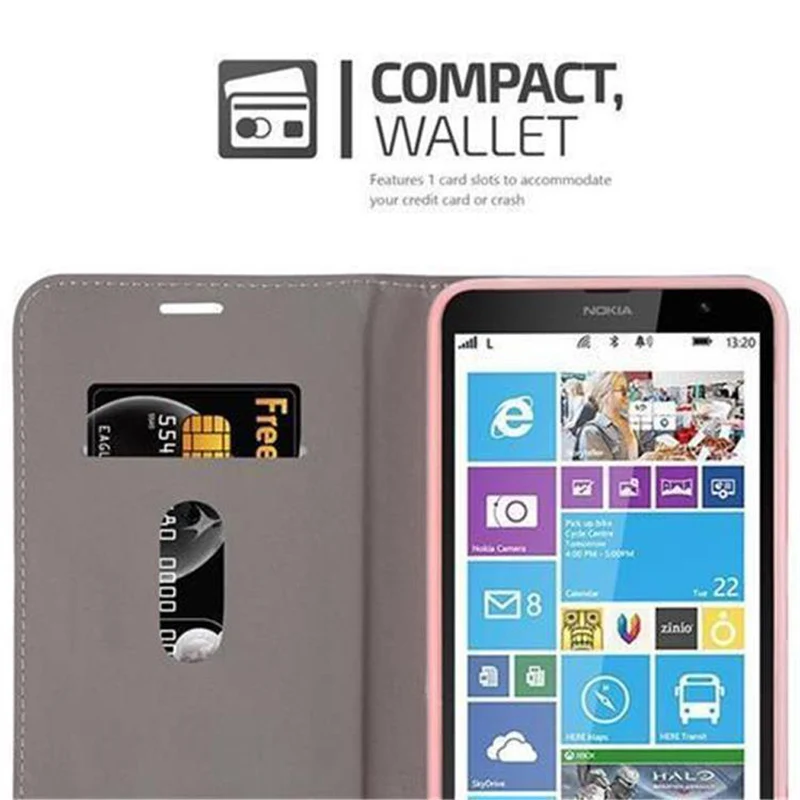 Cadorabo Hülle kompatibel mit Nokia Lumia 1320 Schutzhülle mit Magnetverschluss, Standfunktion und Kartenfach