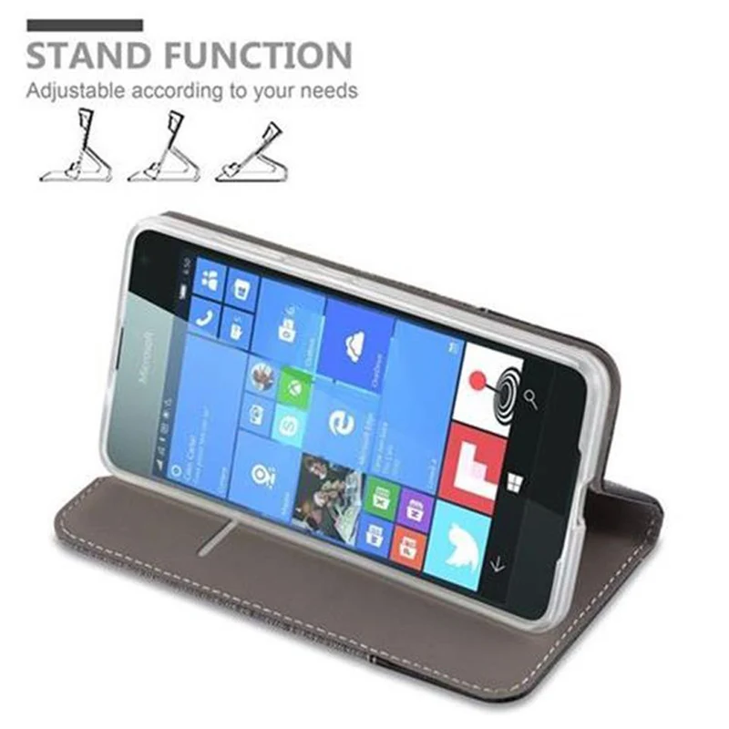 Cadorabo Hülle kompatibel mit Nokia Lumia 650 Schutzhülle mit Magnetverschluss, Standfunktion und Kartenfach