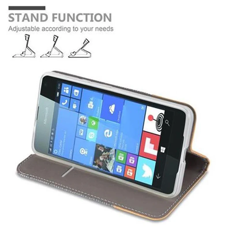 Cadorabo Hülle kompatibel mit Nokia Lumia 650 Schutzhülle mit Magnetverschluss, Standfunktion und Kartenfach