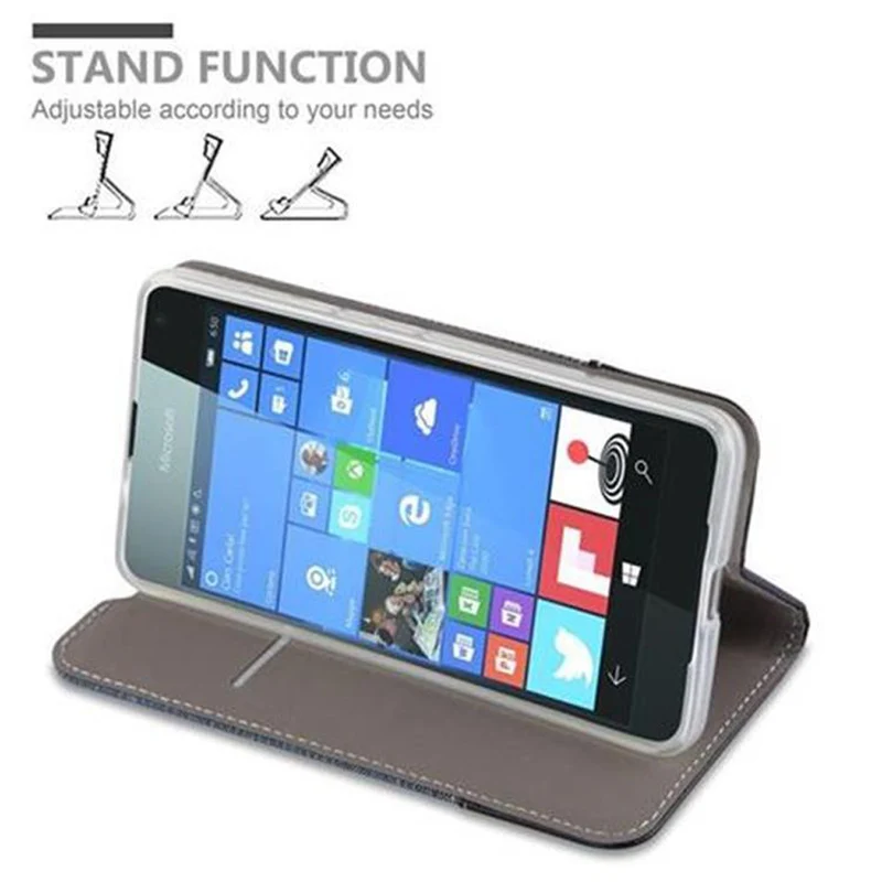 Cadorabo Hülle kompatibel mit Nokia Lumia 650 Schutzhülle mit Magnetverschluss, Standfunktion und Kartenfach