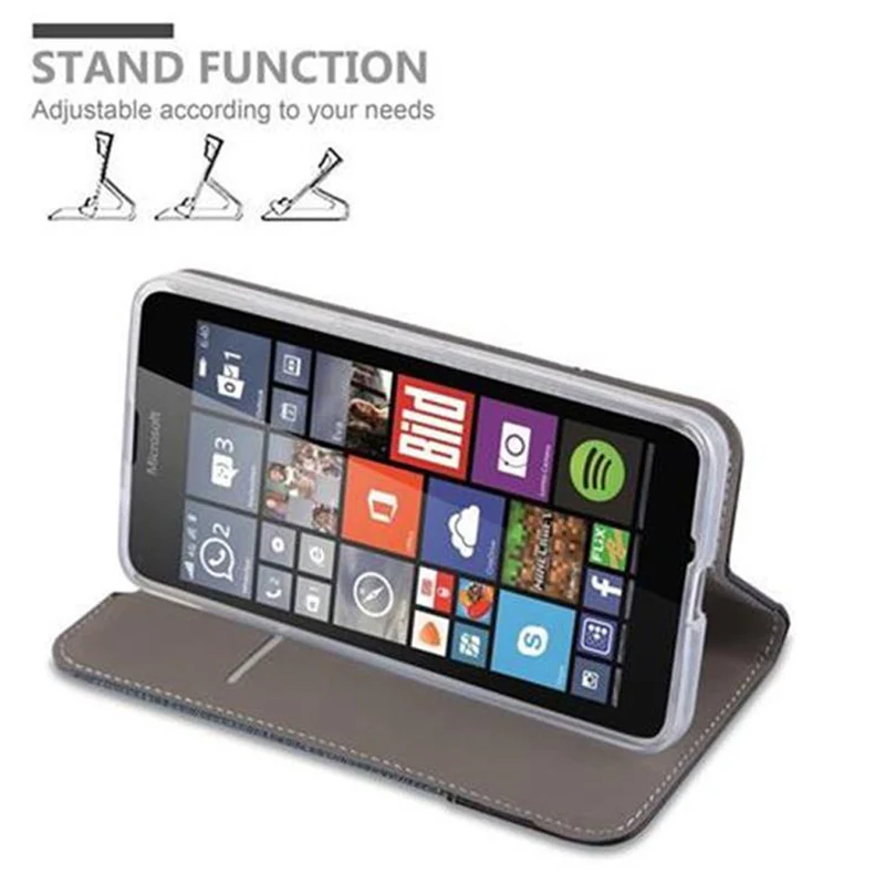 Cadorabo Hülle kompatibel mit Nokia Lumia 640 Schutzhülle mit Magnetverschluss, Standfunktion und Kartenfach