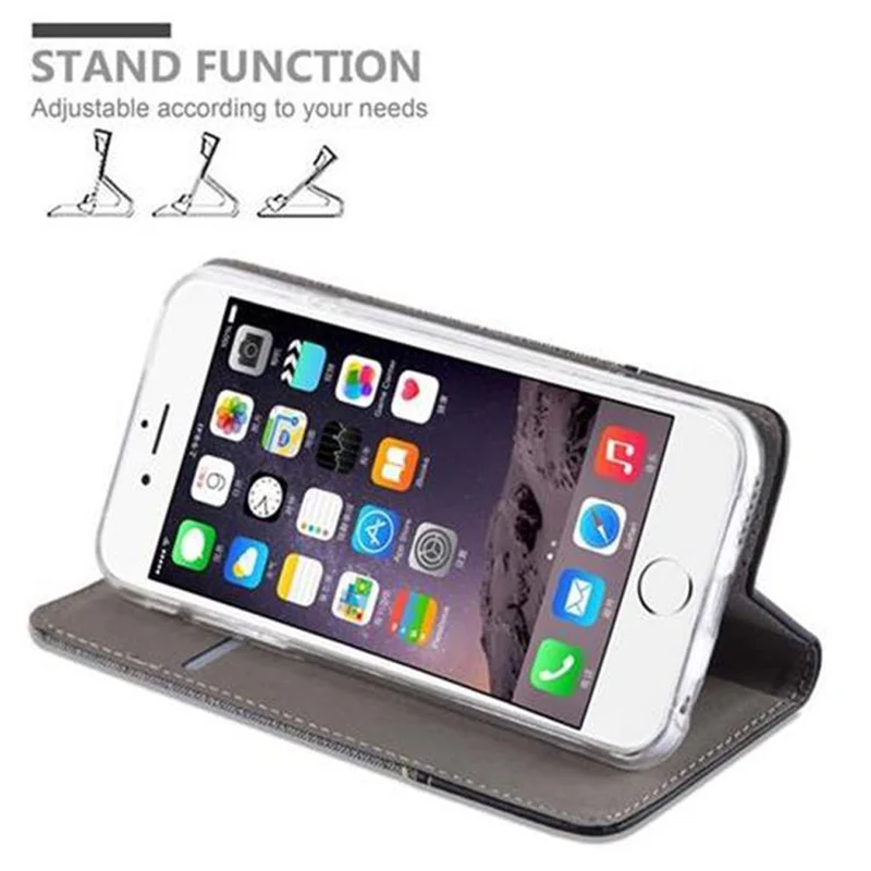 Cadorabo Hülle kompatibel mit Apple iPhone 6 PLUS / 6S PLUS Schutzhülle mit Magnetverschluss, Standfunktion und Kartenfach